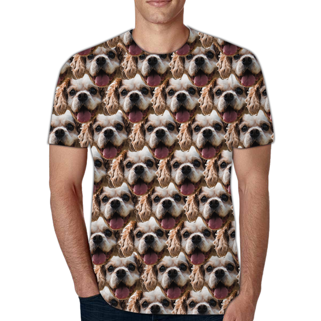 custom-face-photo-t-shirt-personalized-pet-avatar-short-sleeve-customized-pet-multi-avatar-replica-t-shirt